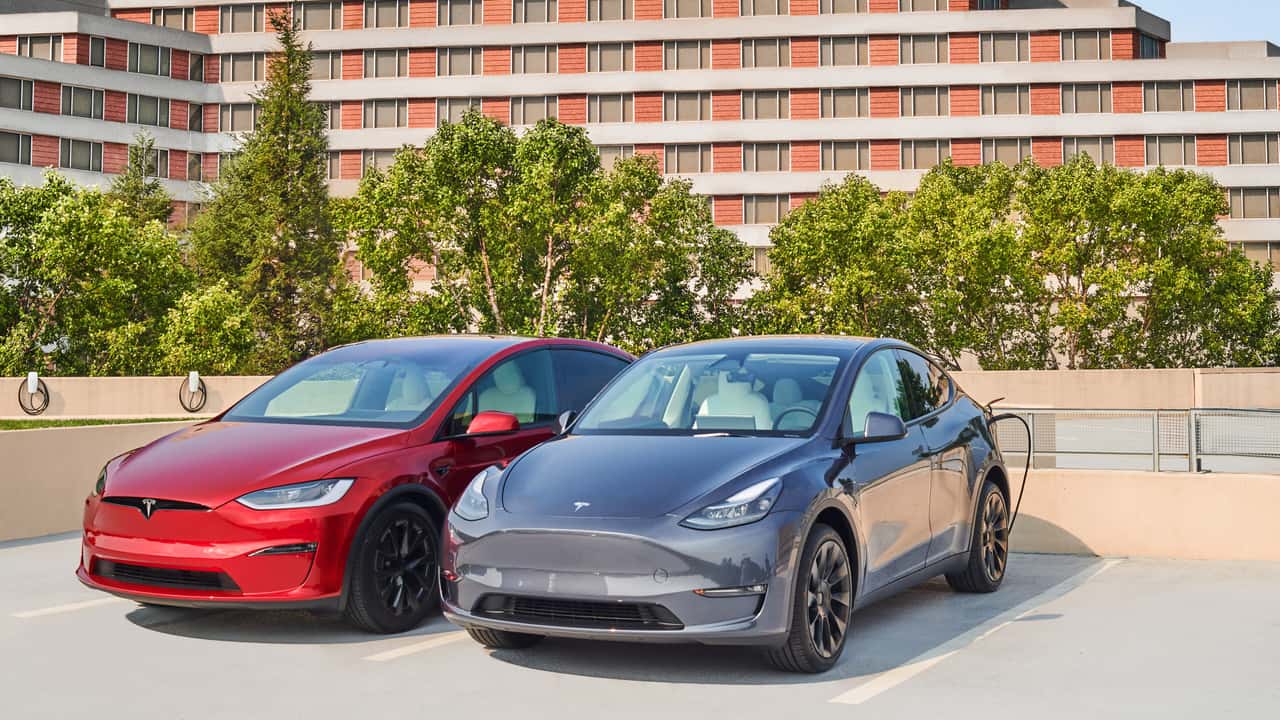 Tesla Model Y and Model X at Hilton hotel (Photo: Hilton)